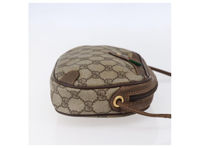 Borsa Sherry Line GG Supreme Web di GUCCI in PVC beige e oro 156 02 066 Auth BA7963 D'oro - vista 5