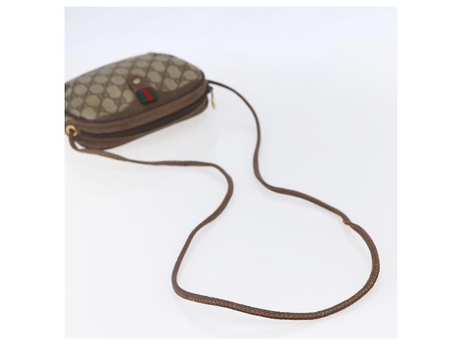 Borsa Sherry Line GG Supreme Web di GUCCI in PVC beige e oro 156 02 066 Auth BA7963 D'oro - vista 7