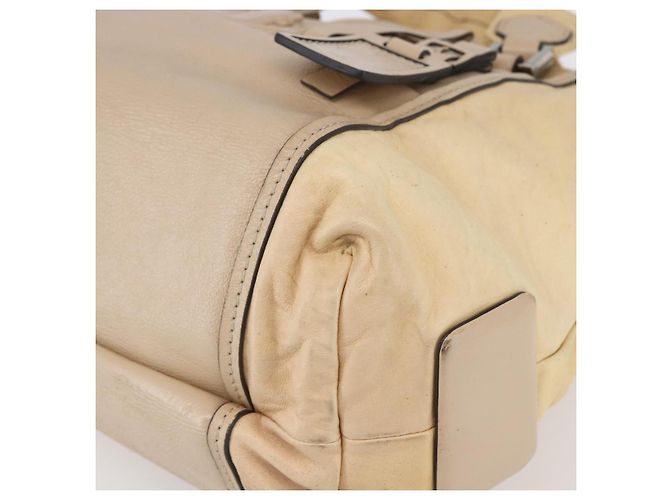 Chloé Borsa Tote in Pelle Beige Marrone Auth SW1787 - vista 10