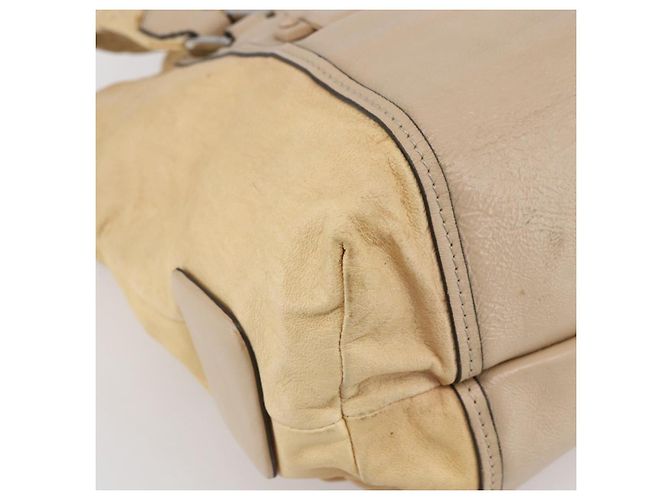 Chloé Borsa Tote in Pelle Beige Marrone Auth SW1787 - vista 11