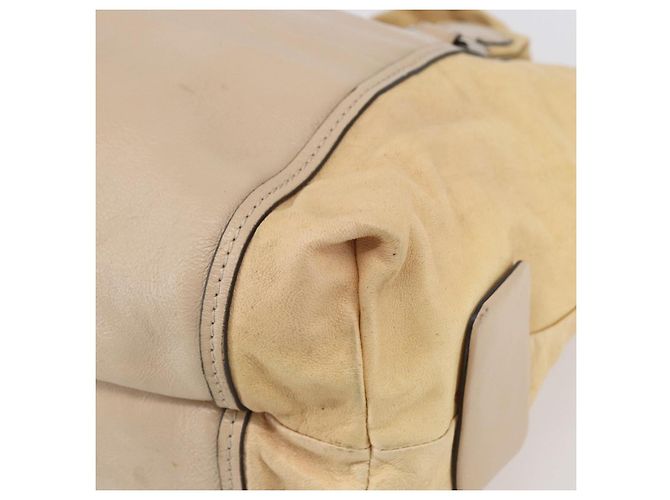 Chloé Borsa Tote in Pelle Beige Marrone Auth SW1787 - vista 12
