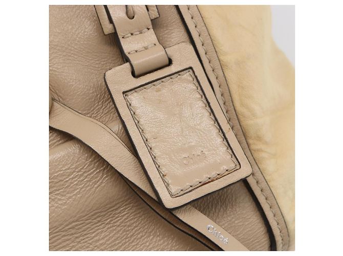 Chloé Borsa Tote in Pelle Beige Marrone Auth SW1787 - vista 14