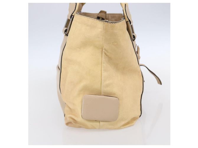 Chloé Borsa Tote in Pelle Beige Marrone Auth SW1787 - vista 4