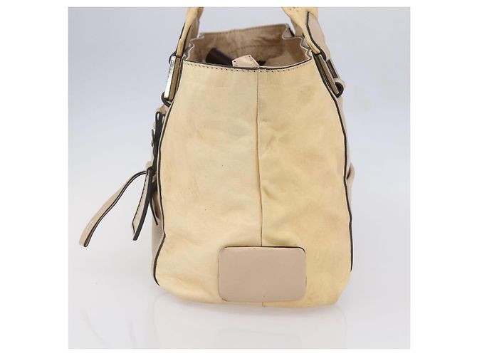 Chloé Borsa Tote in Pelle Beige Marrone Auth SW1787 - vista 5