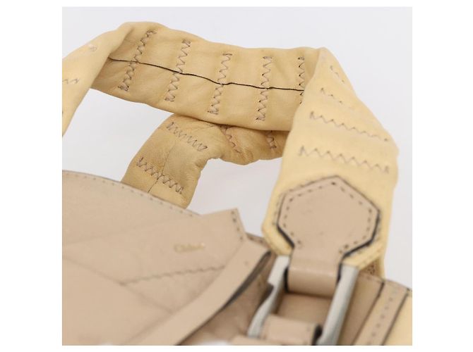 Chloé Borsa Tote in Pelle Beige Marrone Auth SW1787 - vista 8