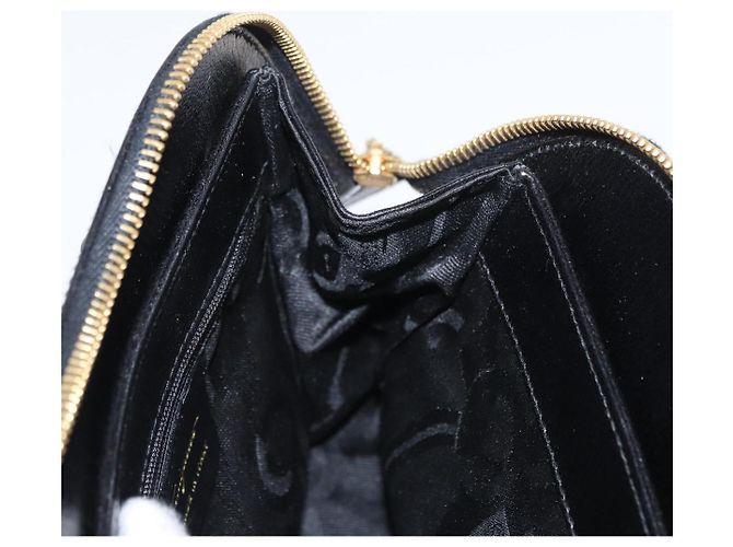 Borsa a mano Gancini in pelle nera e oro Auth SW1799 di Salvatore Ferragamo Nero D'oro - vista 18
