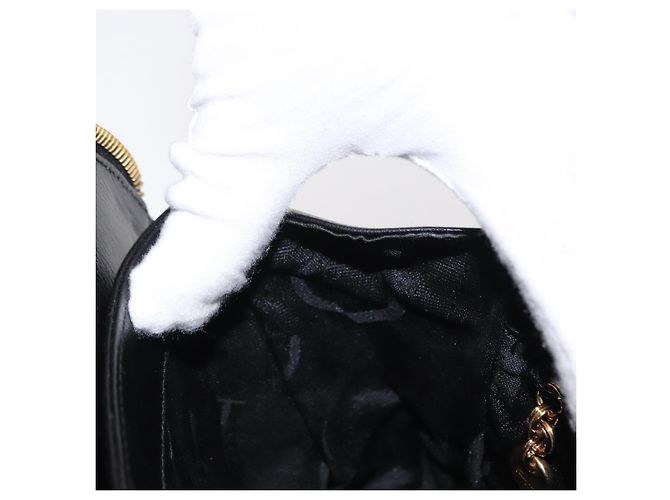Borsa a mano Gancini in pelle nera e oro Auth SW1799 di Salvatore Ferragamo Nero D'oro - vista 19