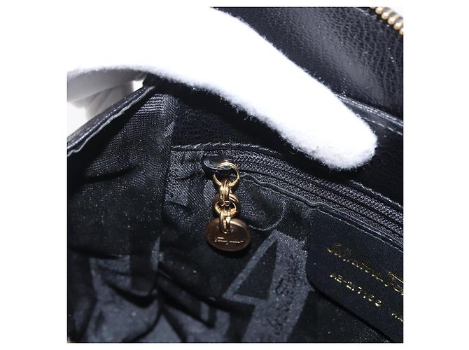 Borsa a mano Gancini in pelle nera e oro Auth SW1799 di Salvatore Ferragamo Nero D'oro - vista 20