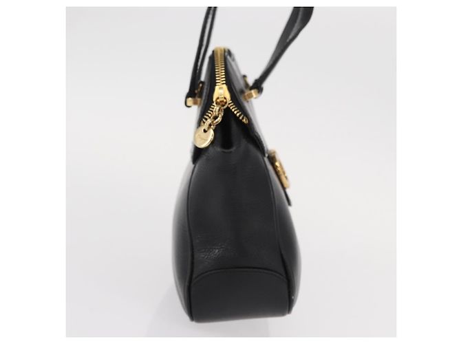 Borsa a mano Gancini in pelle nera e oro Auth SW1799 di Salvatore Ferragamo Nero D'oro - vista 5