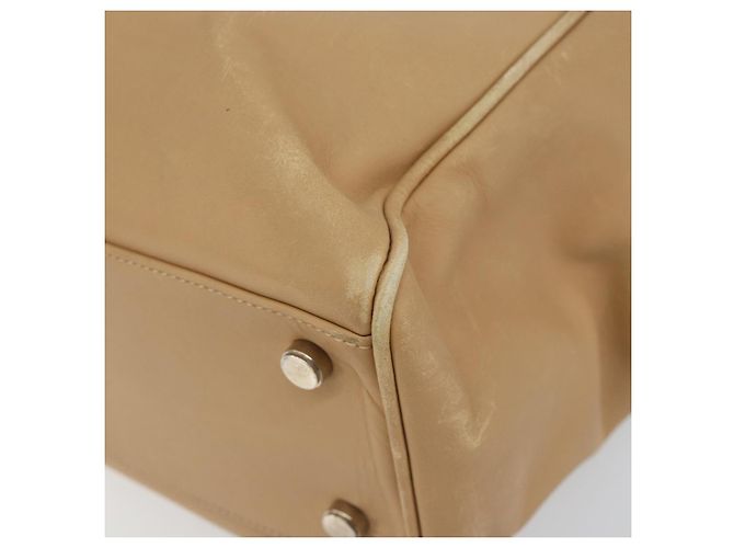 Borsa a mano in pelle Gancini Salvatore Ferragamo 2 in 1 Beige Argento Auth 150400 - vista 10