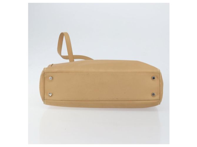 Borsa a mano in pelle Gancini Salvatore Ferragamo 2 in 1 Beige Argento Auth 150400 - vista 5