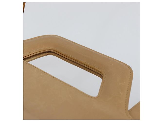 Borsa a mano in pelle Gancini Salvatore Ferragamo 2 in 1 Beige Argento Auth 150400 - vista 8