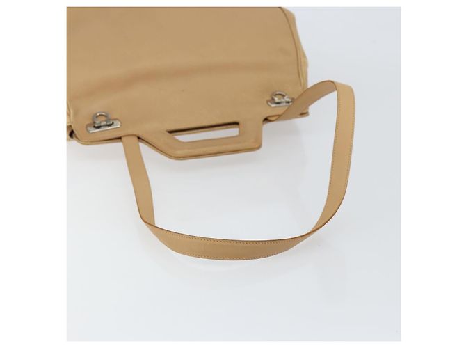Borsa a mano in pelle Gancini Salvatore Ferragamo 2 in 1 Beige Argento Auth 150400 - vista 9