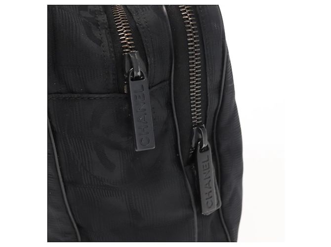 CHANEL Nuova Borsa da Viaggio in Nylon Nera CC Auth ki6162 Nero - vista 18