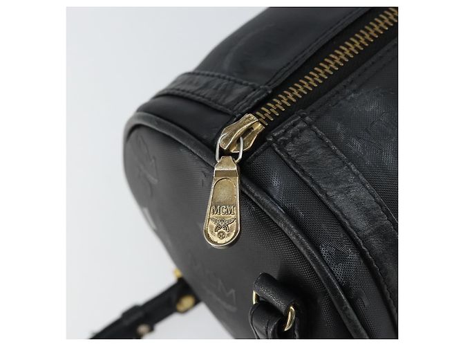 Borsa a spalla MCM Vicetos Logogram PVC Nero Oro Auth 151037 D'oro - vista 10