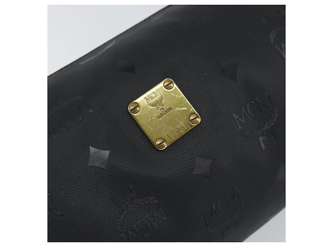 Borsa a spalla MCM Vicetos Logogram PVC Nero Oro Auth 151037 D'oro - vista 12