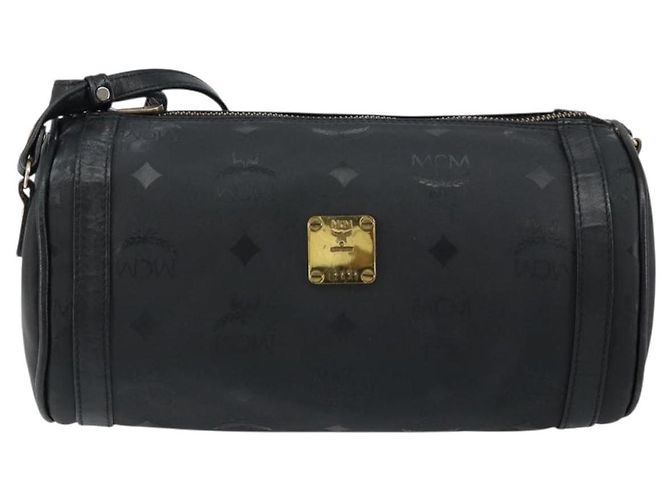 Borsa a spalla MCM Vicetos Logogram PVC Nero Oro Auth 151037 D'oro - vista 13