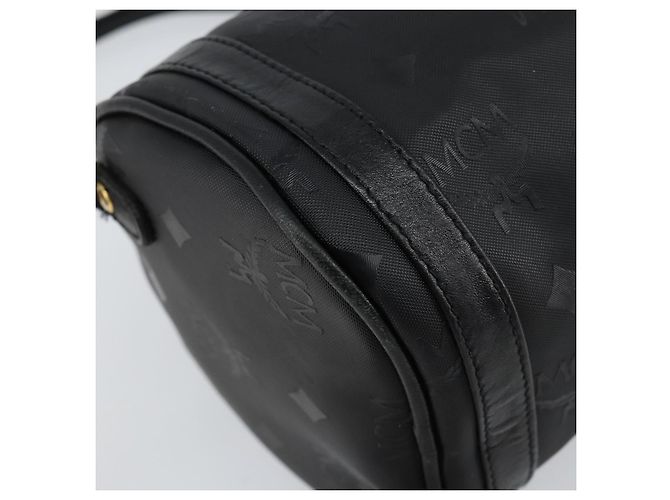 Borsa a spalla MCM Vicetos Logogram PVC Nero Oro Auth 151037 D'oro - vista 16