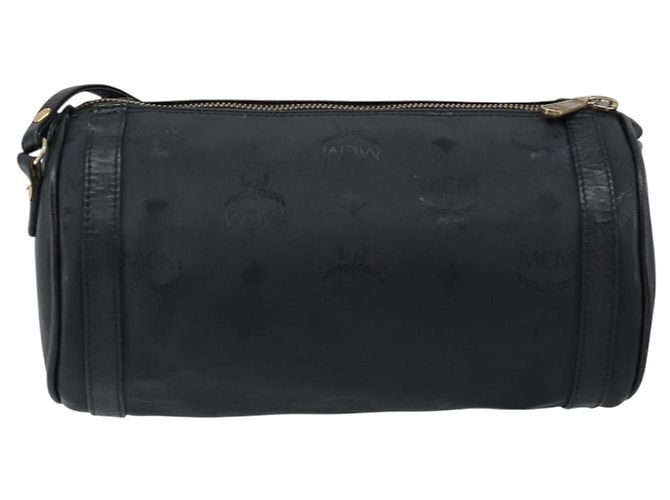Borsa a spalla MCM Vicetos Logogram PVC Nero Oro Auth 151037 D'oro - vista 2
