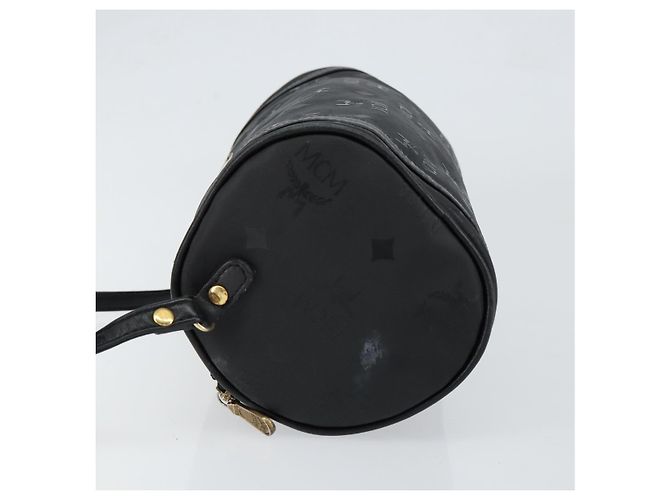 Borsa a spalla MCM Vicetos Logogram PVC Nero Oro Auth 151037 D'oro - vista 4