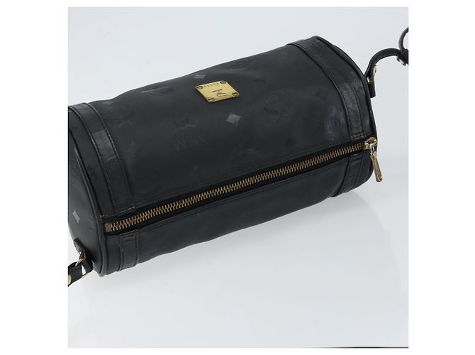 Borsa a spalla MCM Vicetos Logogram PVC Nero Oro Auth 151037 D'oro - vista 6