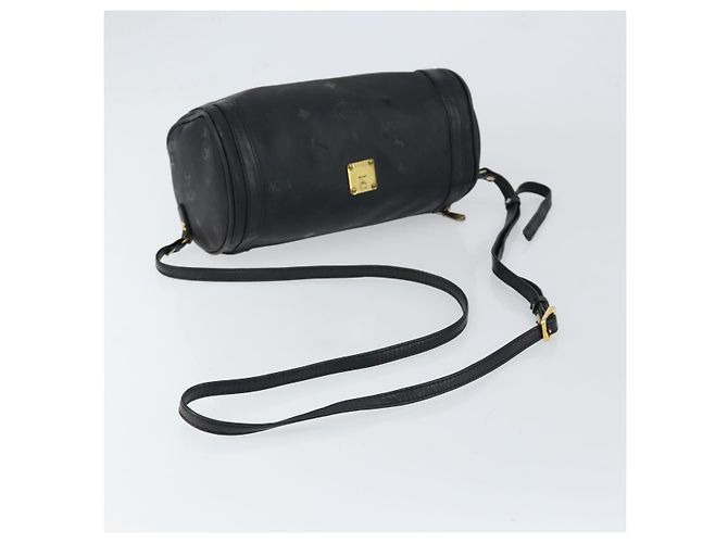 Borsa a spalla MCM Vicetos Logogram PVC Nero Oro Auth 151037 D'oro - vista 7