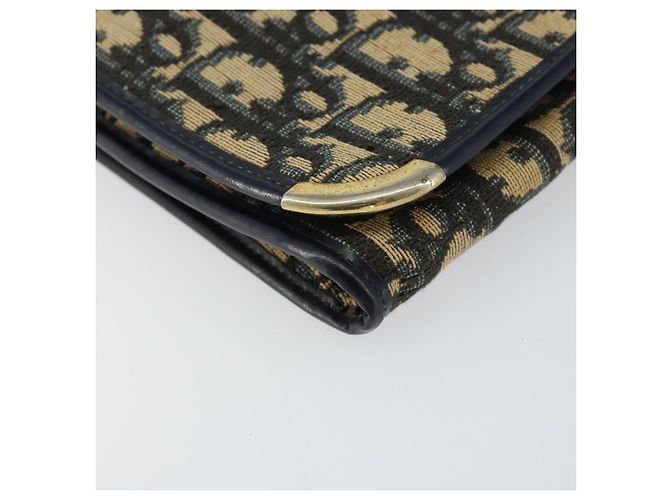 Borsa a Spalla in Tela Trotter Christian Dior Blu Navy Oro Auth 151054 D'oro - vista 14