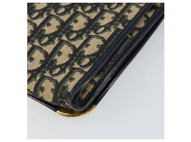 Borsa a Spalla in Tela Trotter Christian Dior Blu Navy Oro Auth 151054 D'oro - vista 15