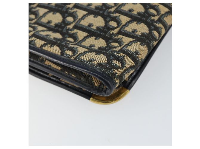 Borsa a Spalla in Tela Trotter Christian Dior Blu Navy Oro Auth 151054 D'oro - vista 16
