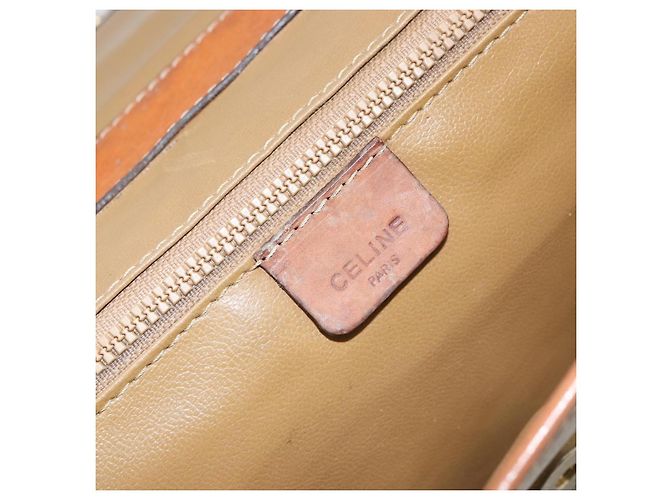 Céline Borsa a Spalla in Tela Macadam CELINE PVC Beige Auth 151980 - vista 18