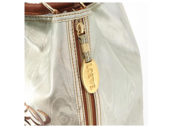 Mochila LOEWE de lona recubierta oro plata auténtica 149520 - vista 11