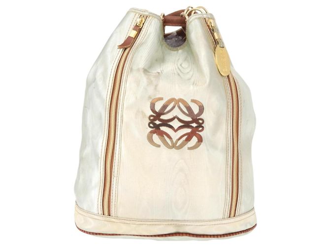 Mochila LOEWE de lona recubierta oro plata auténtica 149520 - vista 13