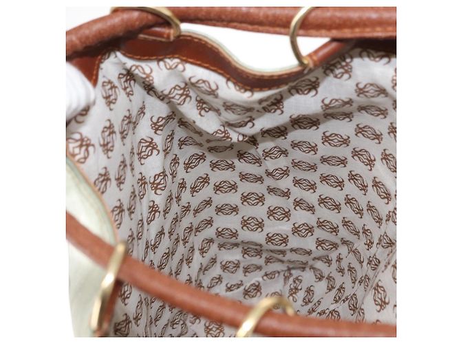 Mochila LOEWE de lona recubierta oro plata auténtica 149520 - vista 17