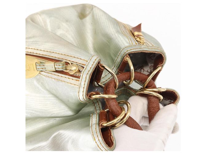 Mochila LOEWE de lona recubierta oro plata auténtica 149520 - vista 6