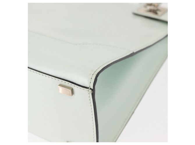Céline Borsa Tote in pelle argento e bianco Auth 152230 - vista 14
