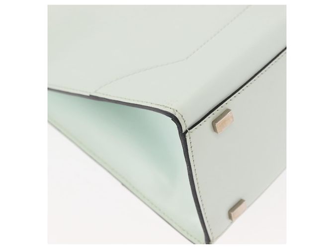 Céline Borsa Tote in pelle argento e bianco Auth 152230 - vista 15