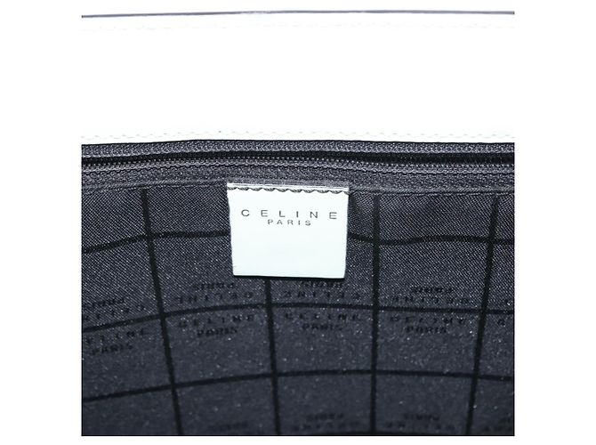 Céline Borsa Tote in pelle argento e bianco Auth 152230 - vista 18