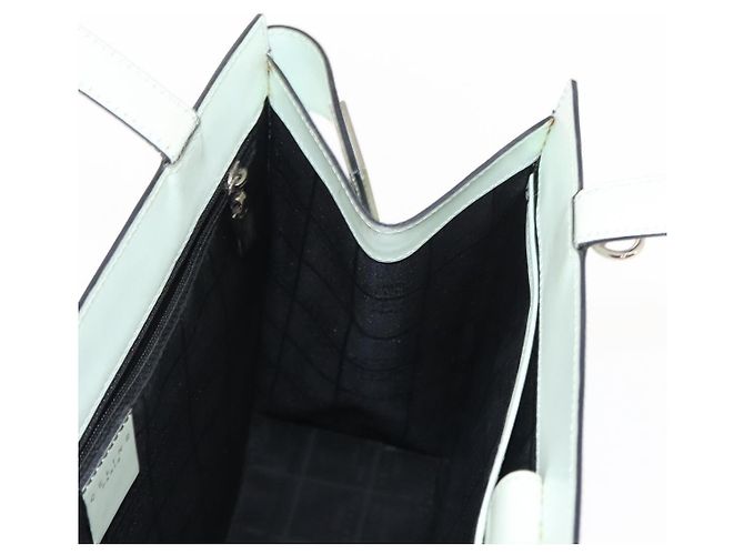 Céline Borsa Tote in pelle argento e bianco Auth 152230 - vista 19