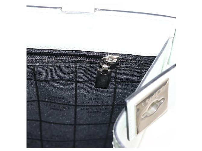 Céline Borsa Tote in pelle argento e bianco Auth 152230 - vista 21