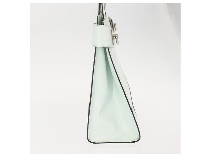 Céline Borsa Tote in pelle argento e bianco Auth 152230 - vista 4