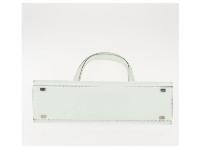 Céline Borsa Tote in pelle argento e bianco Auth 152230 - vista 5