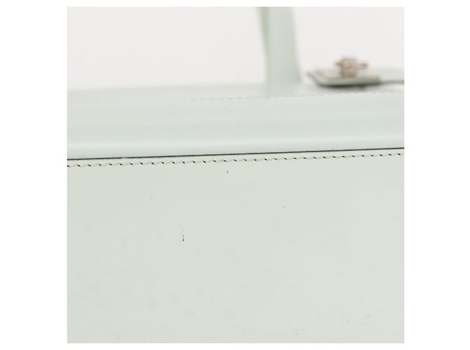 Céline Borsa Tote in pelle argento e bianco Auth 152230 - vista 6