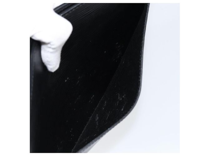 LOUIS VUITTON Pochette Uomo Epi Borsa a Mano Nera M52522 LV Auth 149707 Nero - vista 11