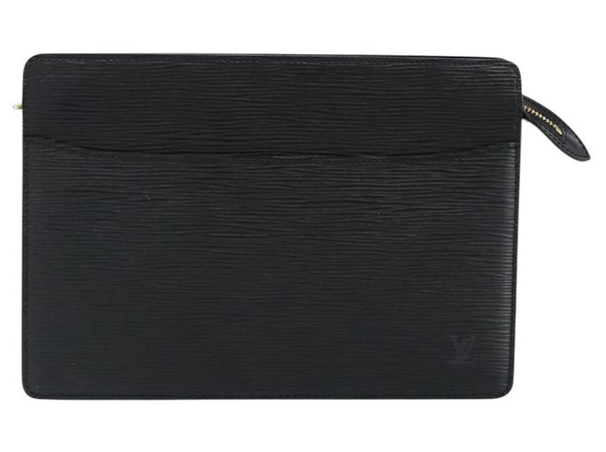 LOUIS VUITTON Pochette Uomo Epi Borsa a Mano Nera M52522 LV Auth 149707 Nero - vista 13