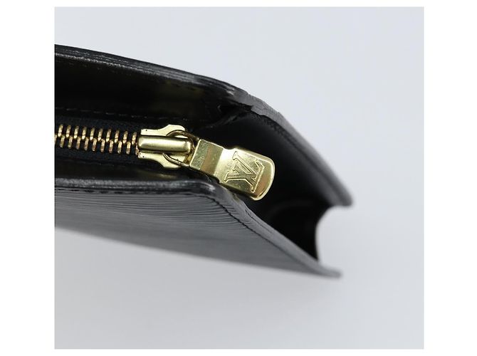 LOUIS VUITTON Pochette Uomo Epi Borsa a Mano Nera M52522 LV Auth 149707 Nero - vista 8