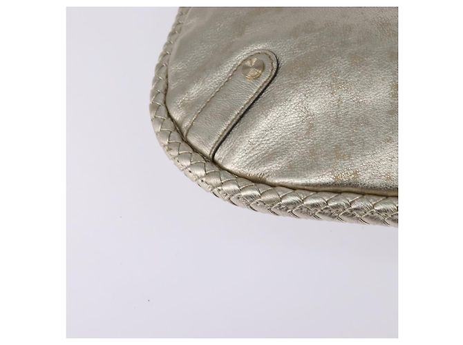 GUCCI Borsa a Spalla Intrecciata in Pelle Champagne Oro 167732 Auth BA6203 - vista 16