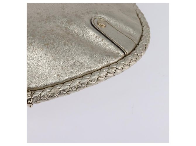 GUCCI Borsa a Spalla Intrecciata in Pelle Champagne Oro 167732 Auth BA6203 - vista 17