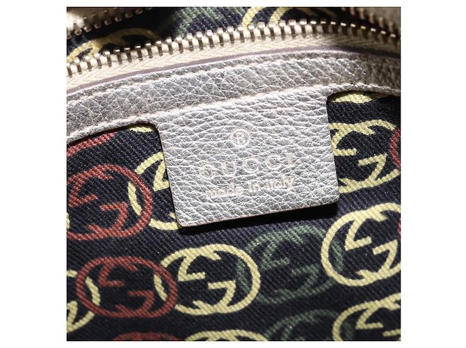 GUCCI Borsa a Spalla Intrecciata in Pelle Champagne Oro 167732 Auth BA6203 - vista 18