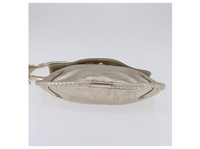 GUCCI Borsa a Spalla Intrecciata in Pelle Champagne Oro 167732 Auth BA6203 - vista 5