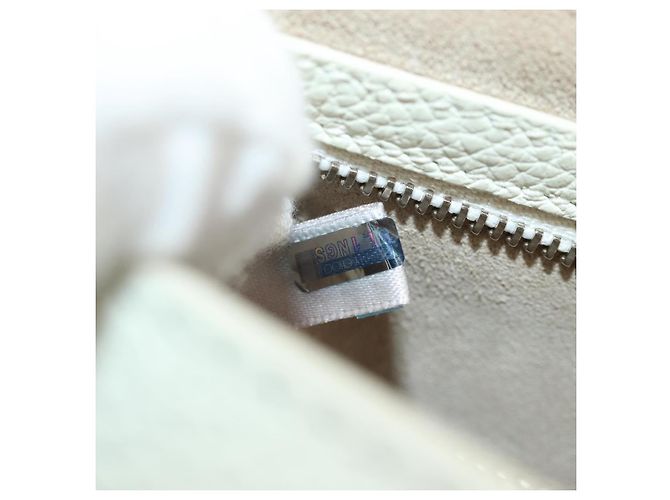 Borsa a mano in pelle Jimmy Choo Studs 2 in 1 Bianco Argento Auth 149491M - vista 12